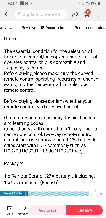 Garage Gate Remote Controller, Learning Programmable 433mHz RF image indicator(8)