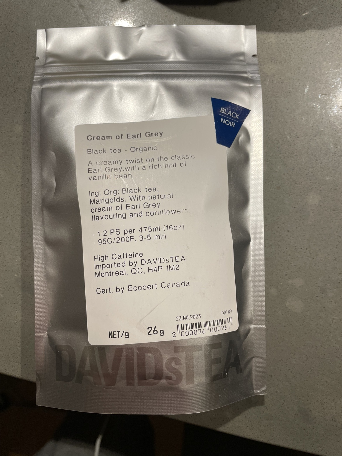 David’s tea - cream of earl grey thumbnail