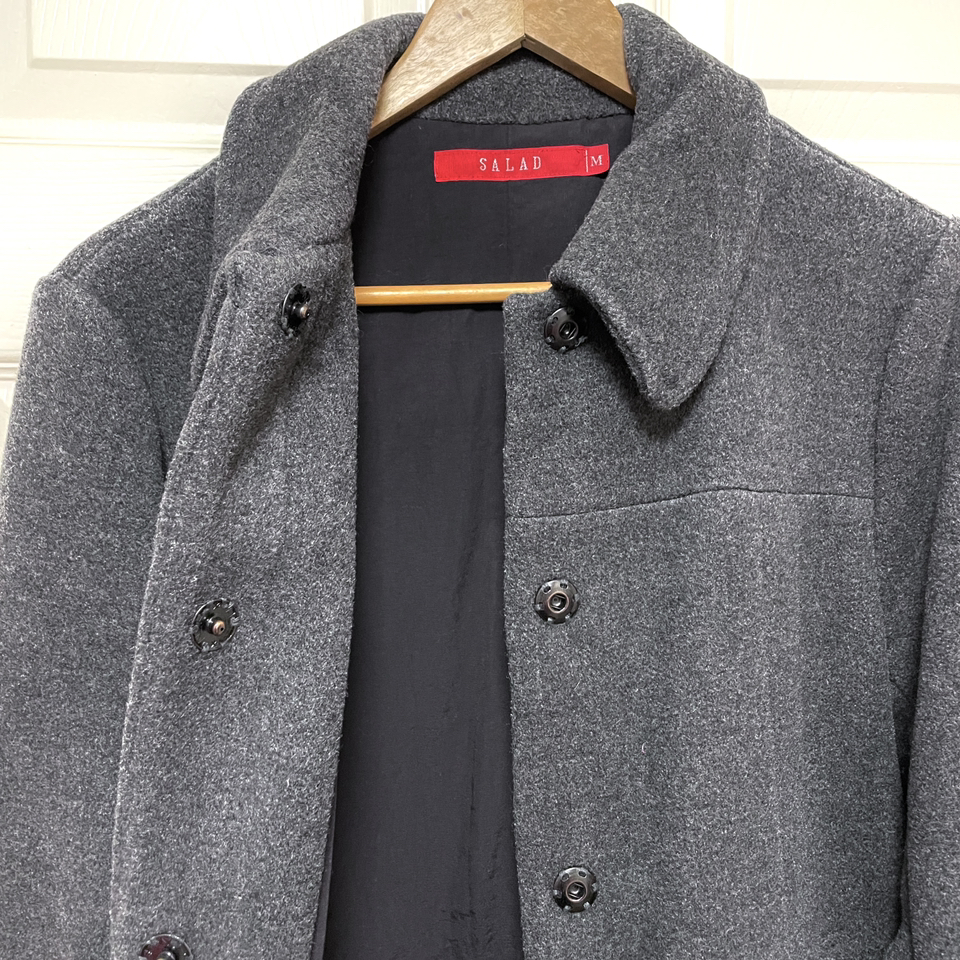 100% Wool Midi Coat Dark Grey Sz M image indicator(3)