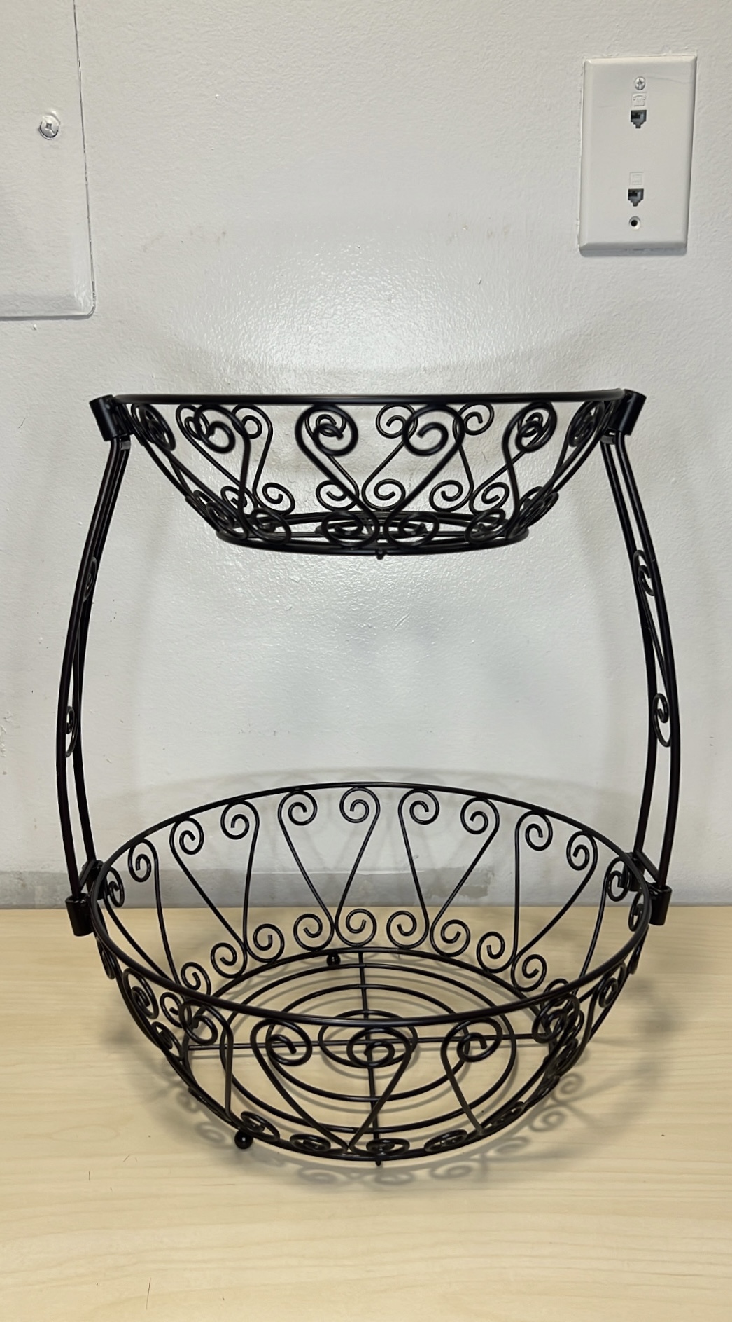 Two tier metal fruit basket thumbnail