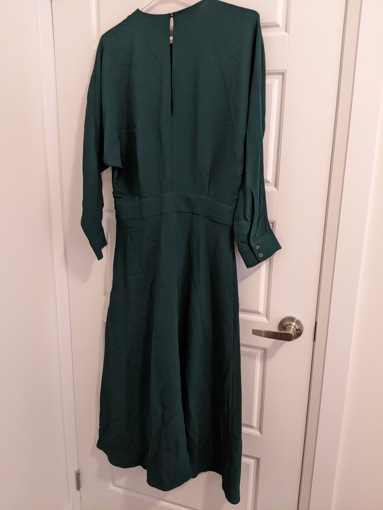 Massimo Dutti Women's Midi Dress (Green) image indicator(3)