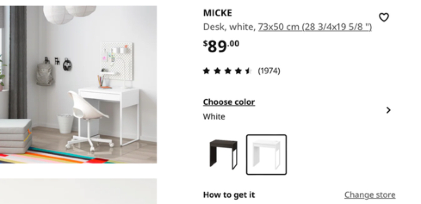 IKEA Micke Desk in White image indicator(4)