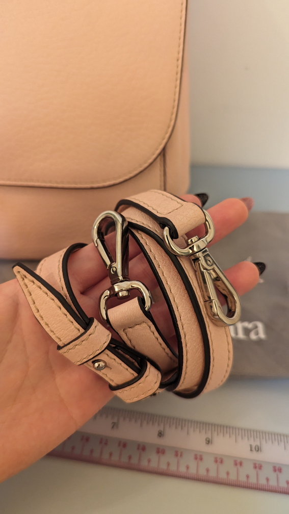 Authentic Max Mara pink leather crossbody top handle bag image indicator(4)