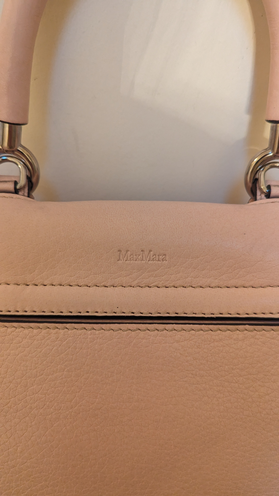 Authentic Max Mara pink leather crossbody top handle bag image indicator(5)