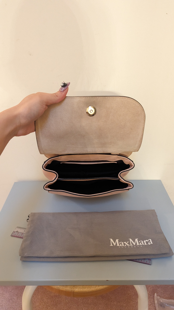 Authentic Max Mara pink leather crossbody top handle bag image indicator(8)