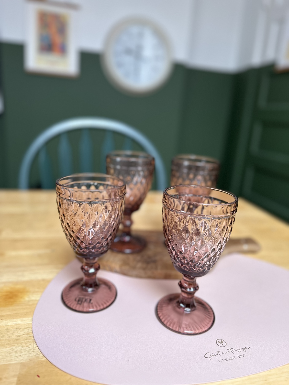 Dibor Glassware Set of 4 | Rococo Pink Wine Goblets - photo 2
