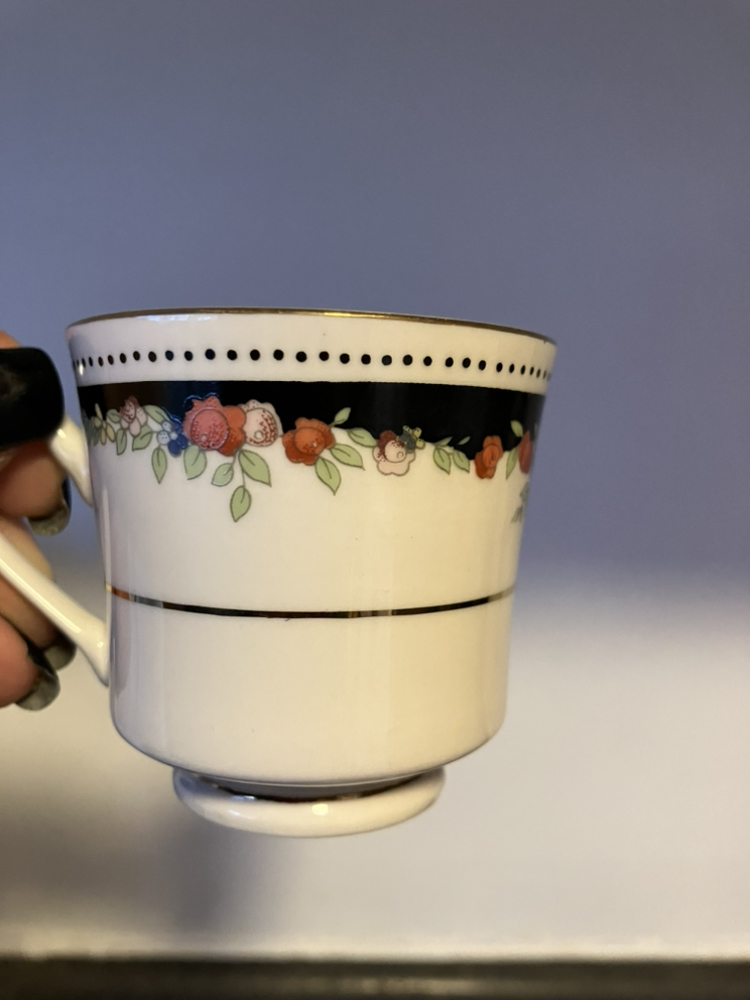 5 espresso coffee cups , 5 plates, S image indicator(2)