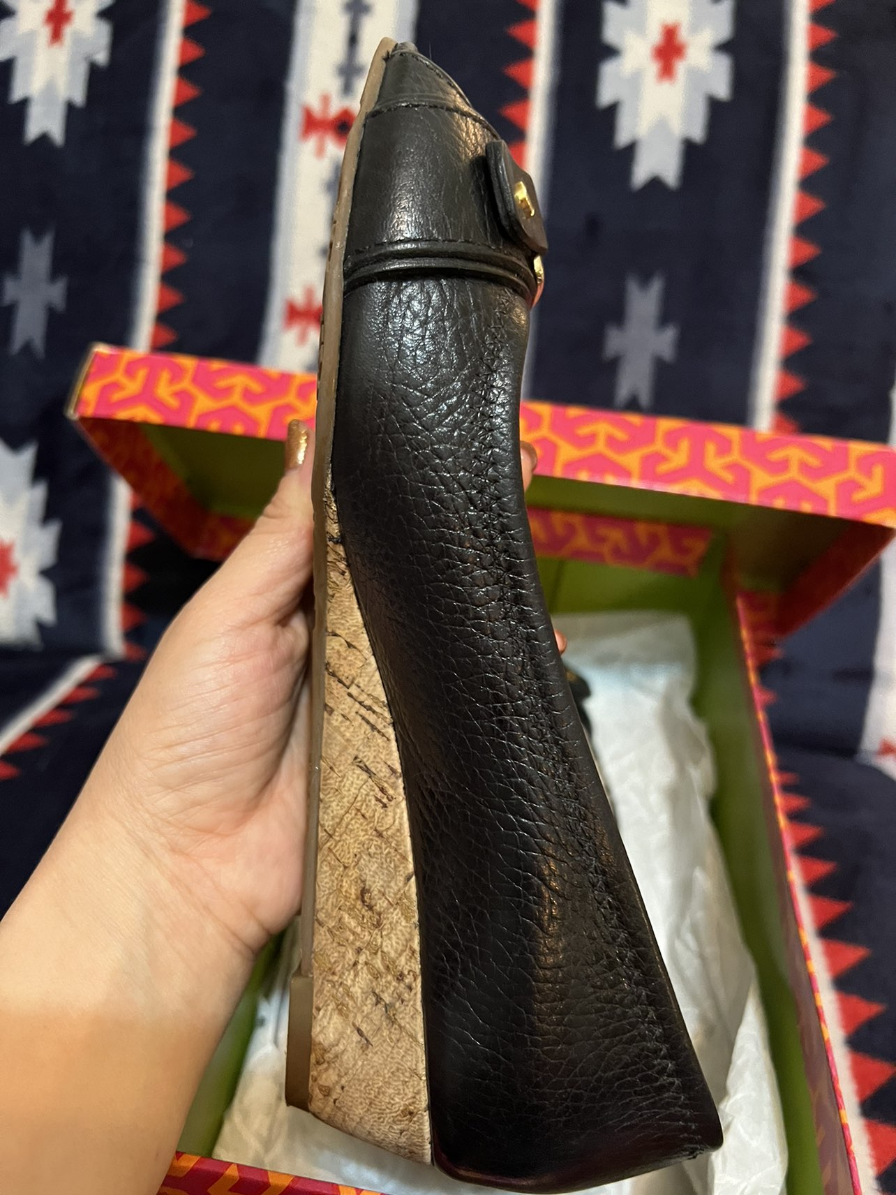 Tory Burch Black Emma Tumbled veg leather size 6 🥕 - photo 3