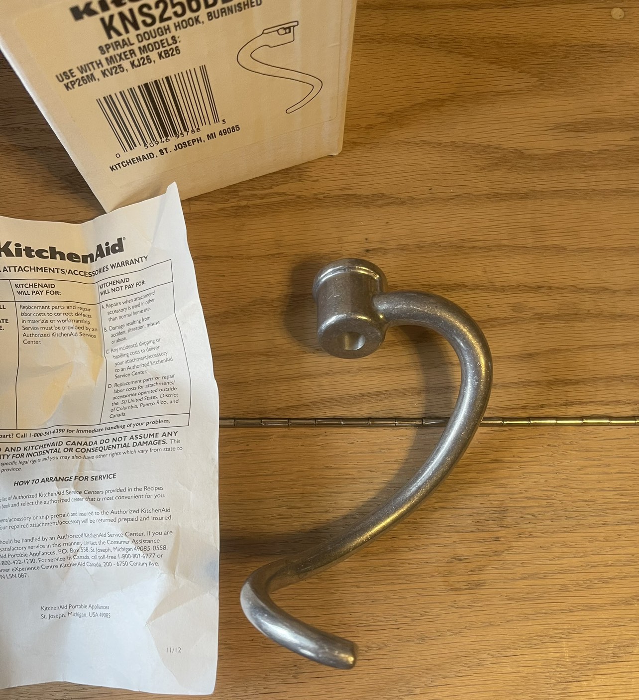Dough Hook and Beater Paddle For KitchenAid Pro 600 - photo 2