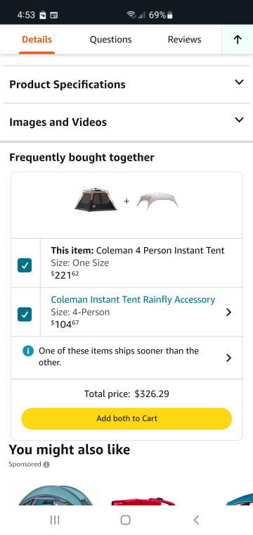 Coleman instant tent(4p)+ rainfly =$60 - photo 4