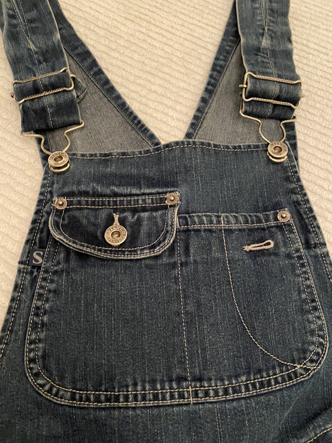 Flared Silver Brand Overalls Ladies Sz. 4 image indicator(9)