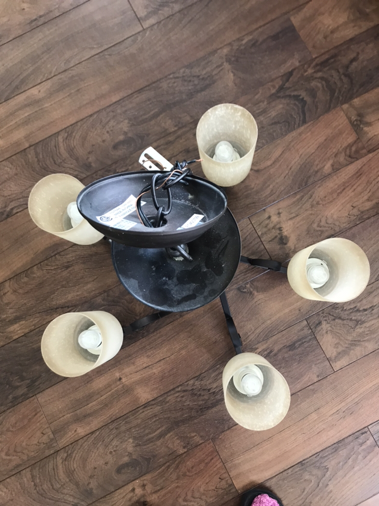 5 light Chandelier  #freecycle - photo 4