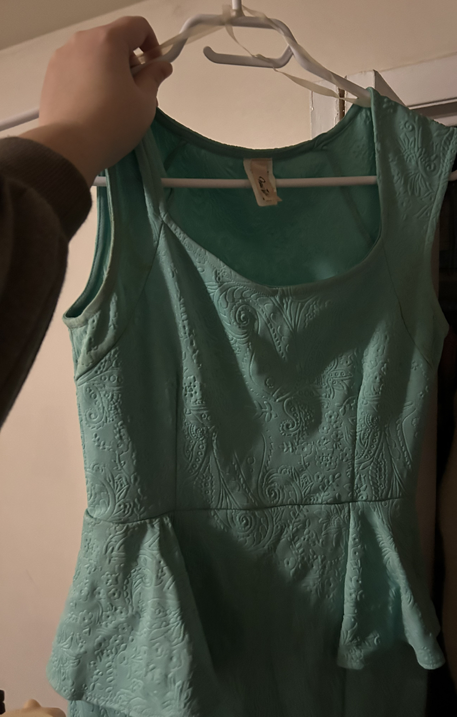 🥕Turquoise peplum dress thumbnail