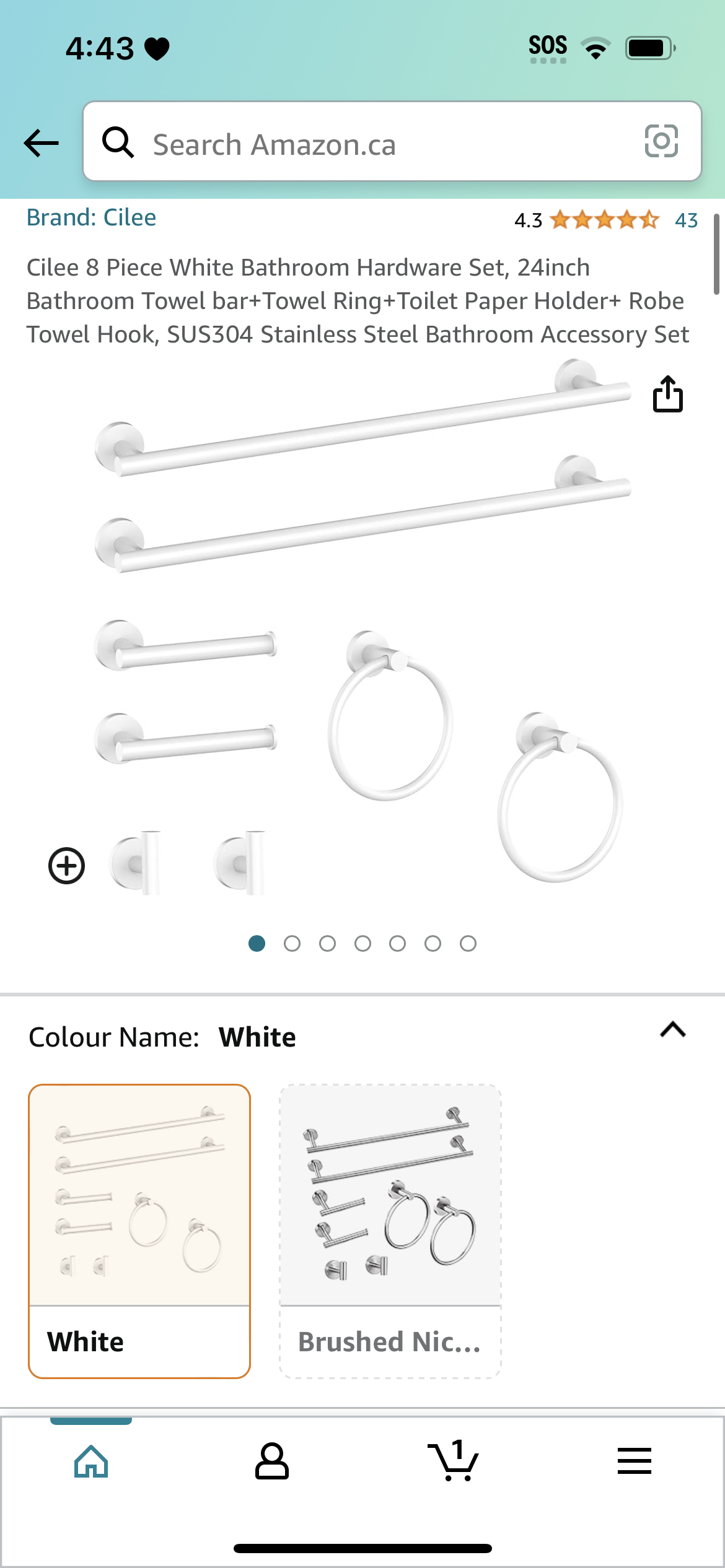 Cilee 8 piece white bathroom hardware set #155 image indicator(6)