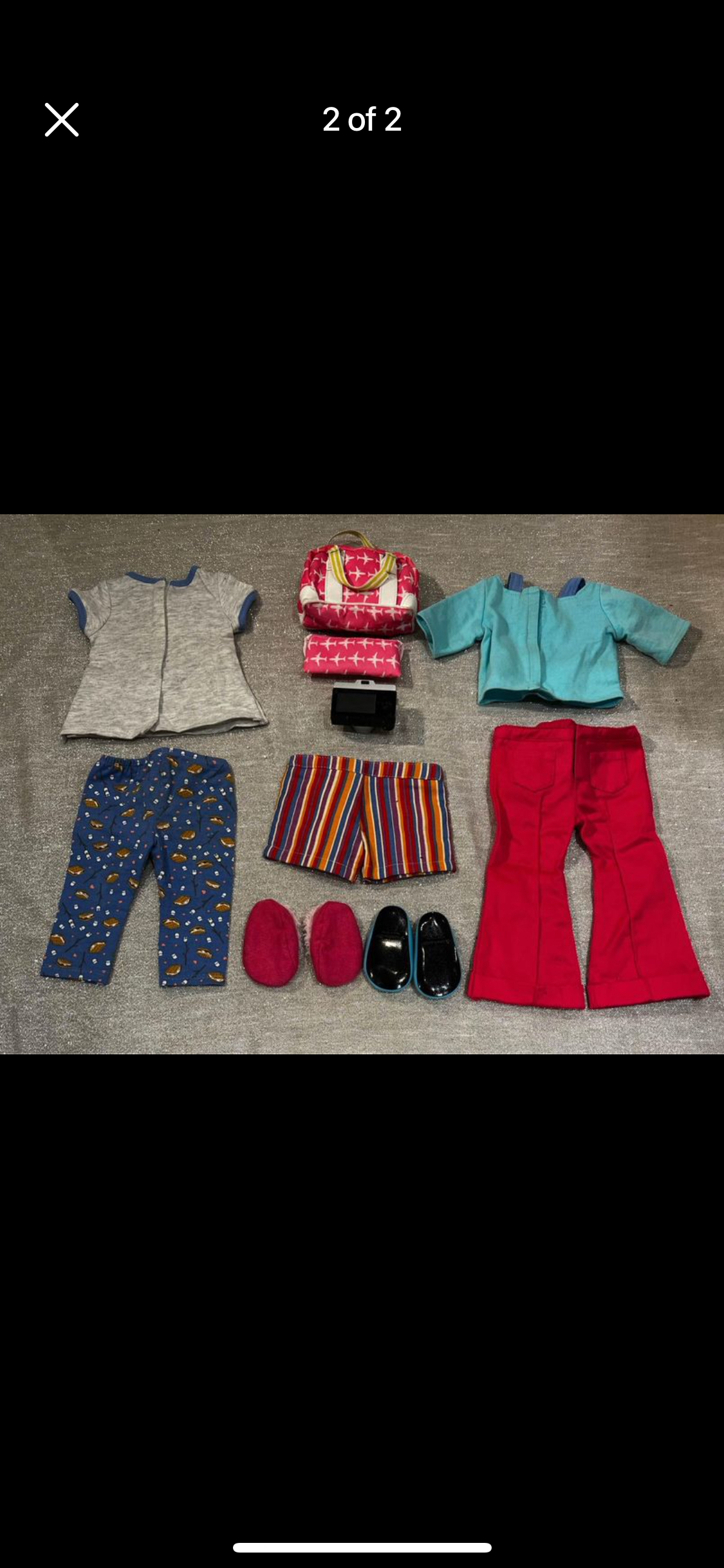 AMERICAN GIRL 18” weekend away clothing aned accessories lot. image indicator(2)