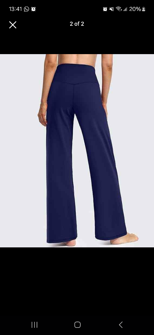 New Navy Blue Yoga Pants with Pockets High Waist Workout SMALL - photo 2