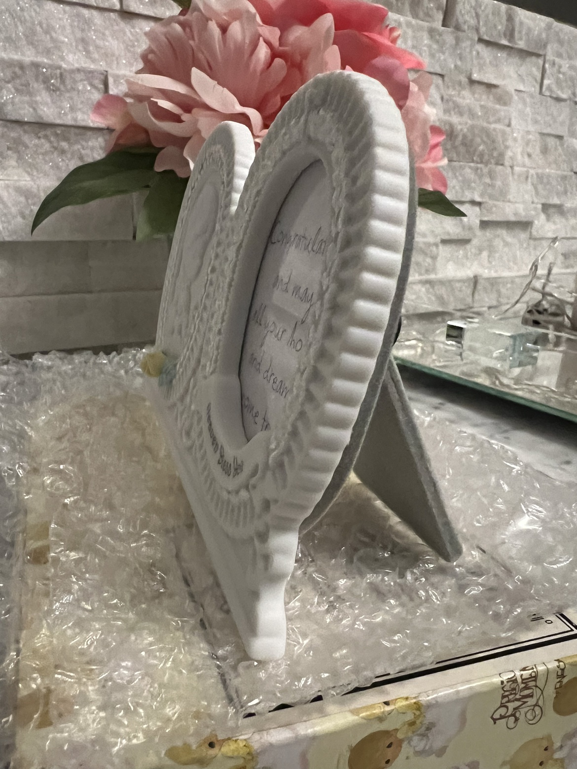 Baptism / Christening porcelain photo frame - Precious Momemts image indicator(5)