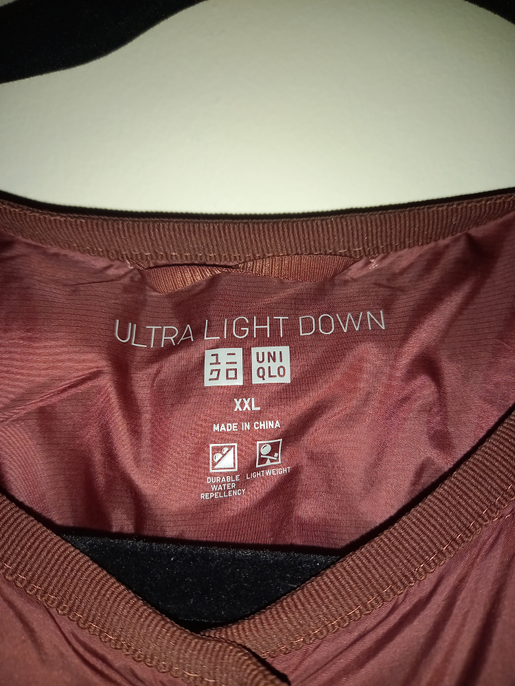 uni glo ultra light down jacket