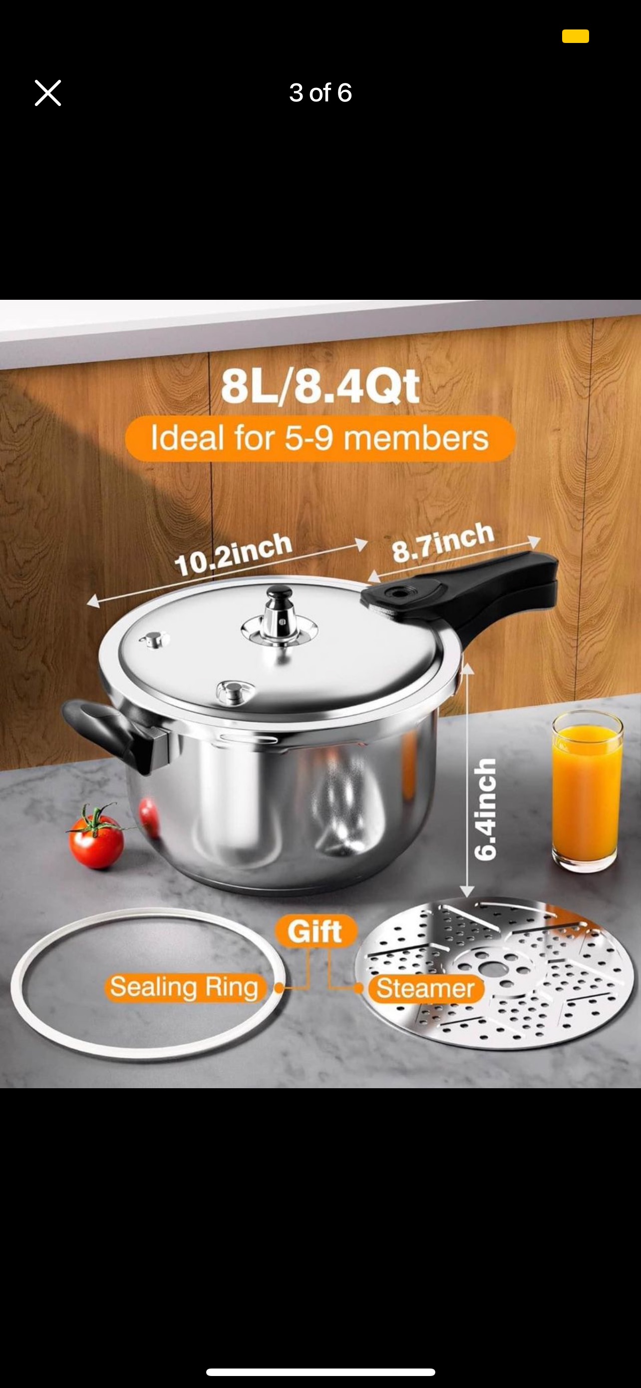 Pressure Cooker, 8 Quart Stainless Steel. - photo 4