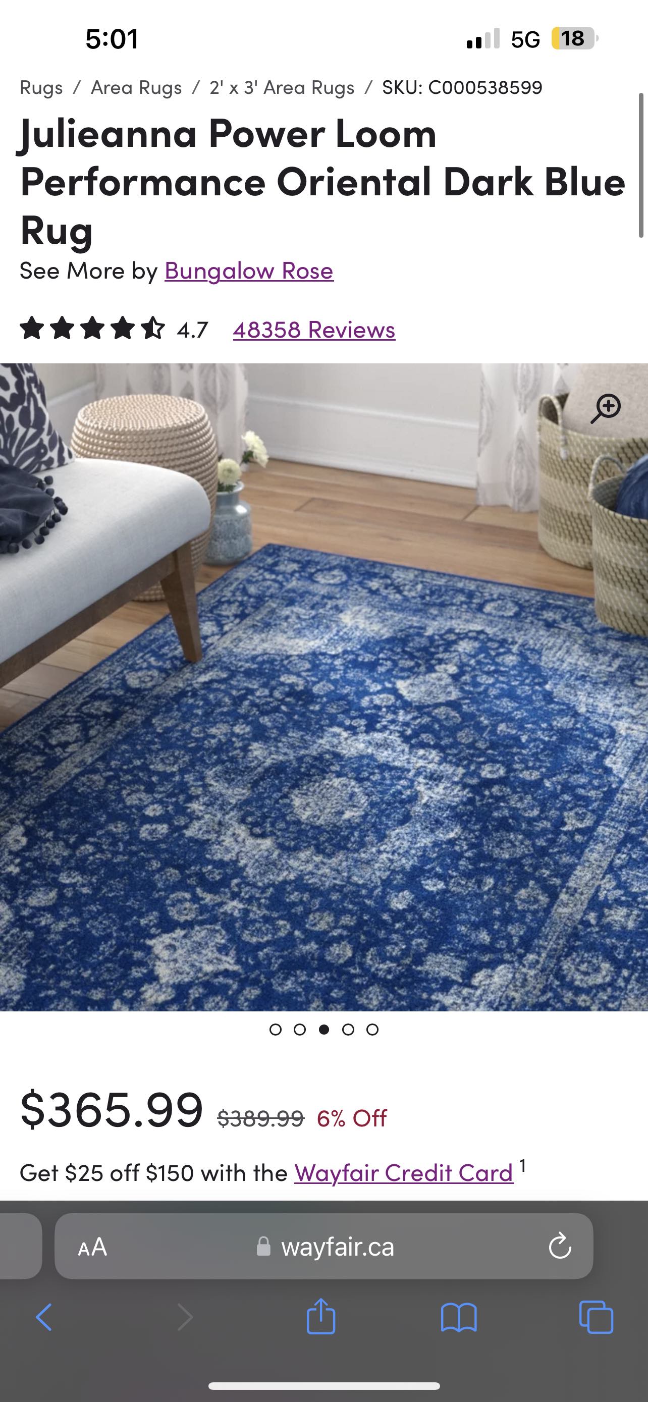 Blue 8ft x 10ft Rug - photo 5