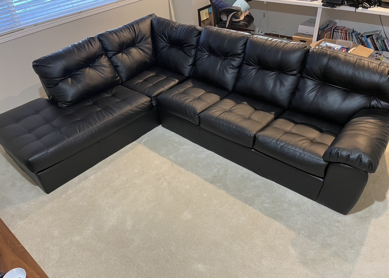 Sectional Black Couch. - photo 2