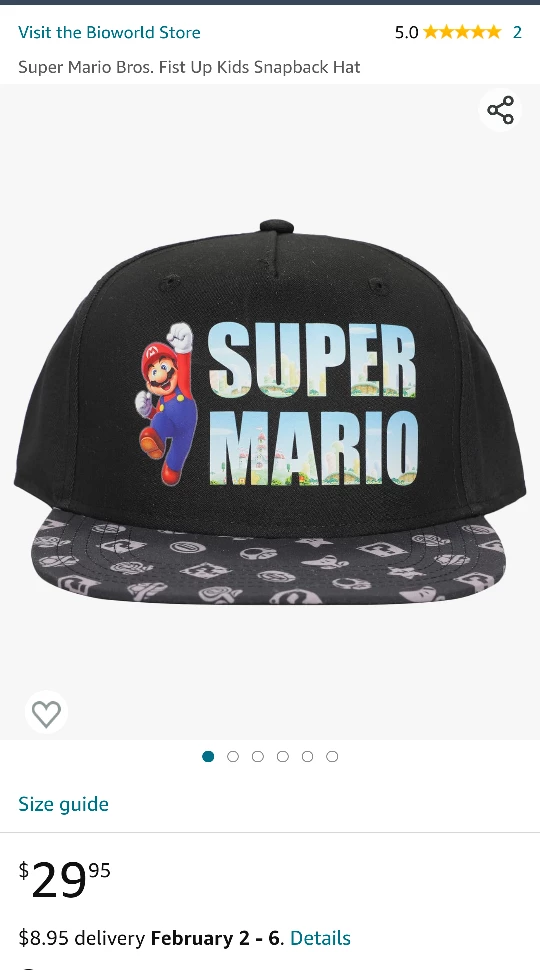 NEW!   Super Mario (Knapsack, Lunch Bag & Baseball Cap) ALL for image indicator(4)