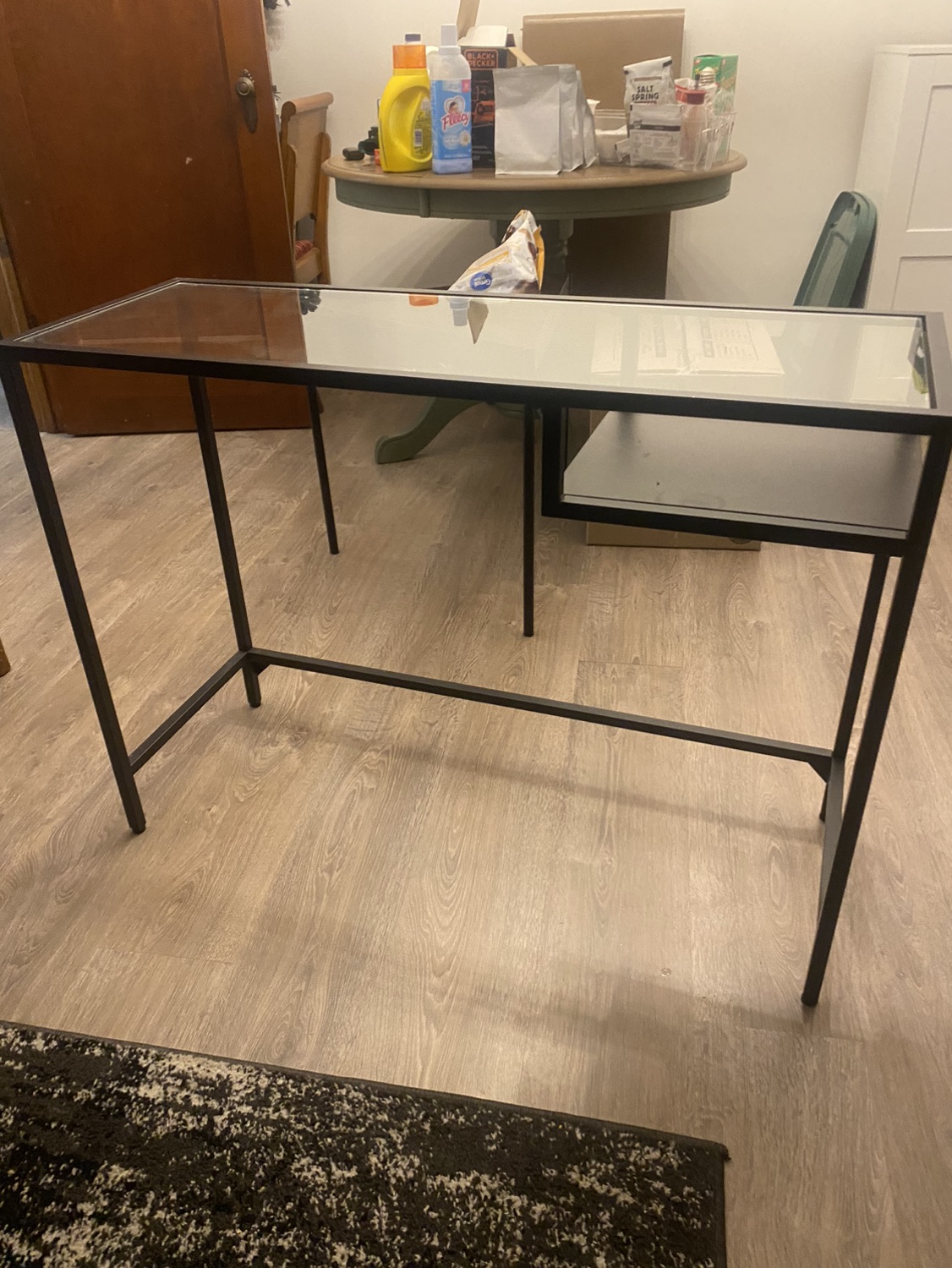 IKEA Brown/Black Glass Top Desk - photo 3