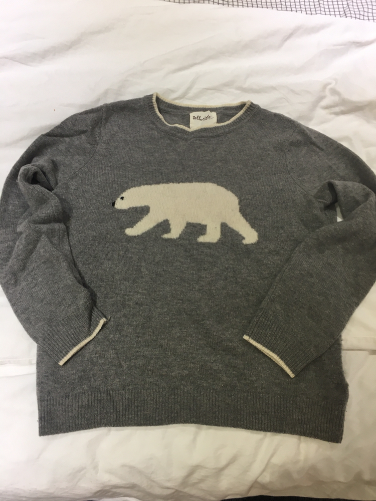 100% Merino Wool “Polar Bear” sweater - S thumbnail