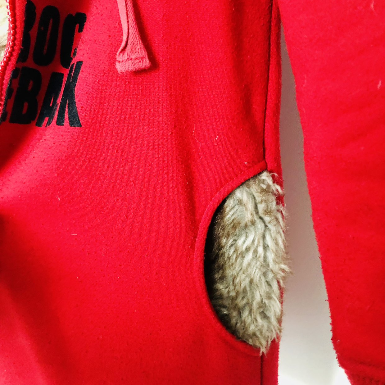 Super cute Red zipped up hoodie with detachable fur trim image indicator(6)