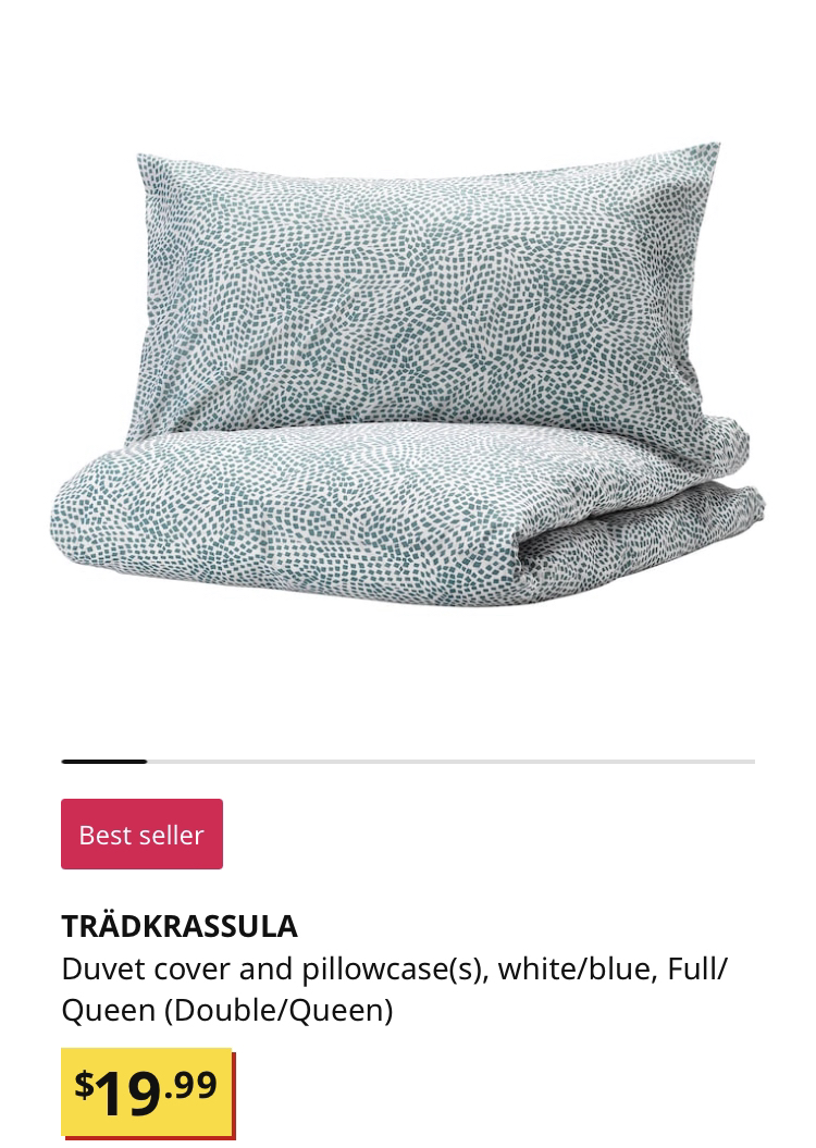 IKEA TRÄDKRASSULA Duvet cover and 2 pillowcases thumbnail