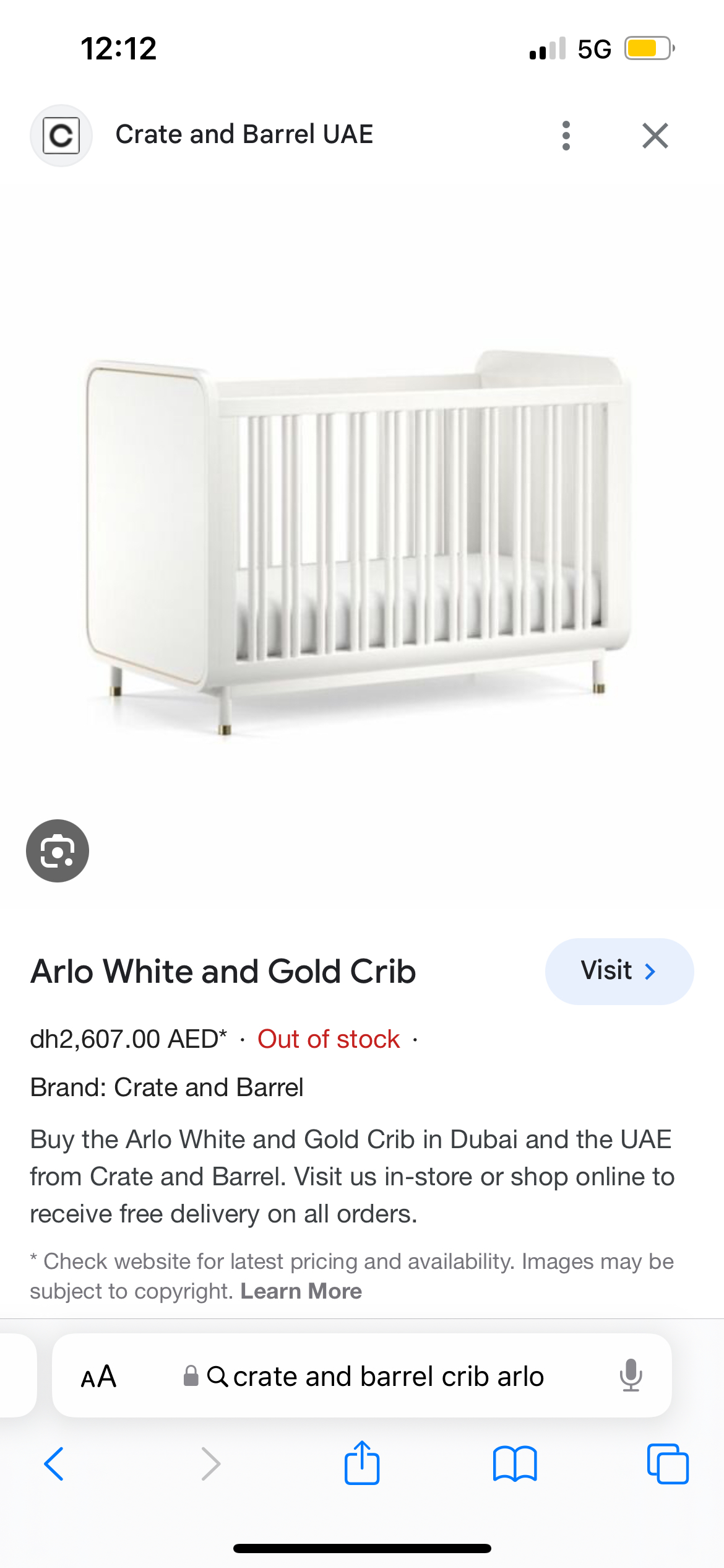 Crate and Barrel Arlo wood crib - photo 2