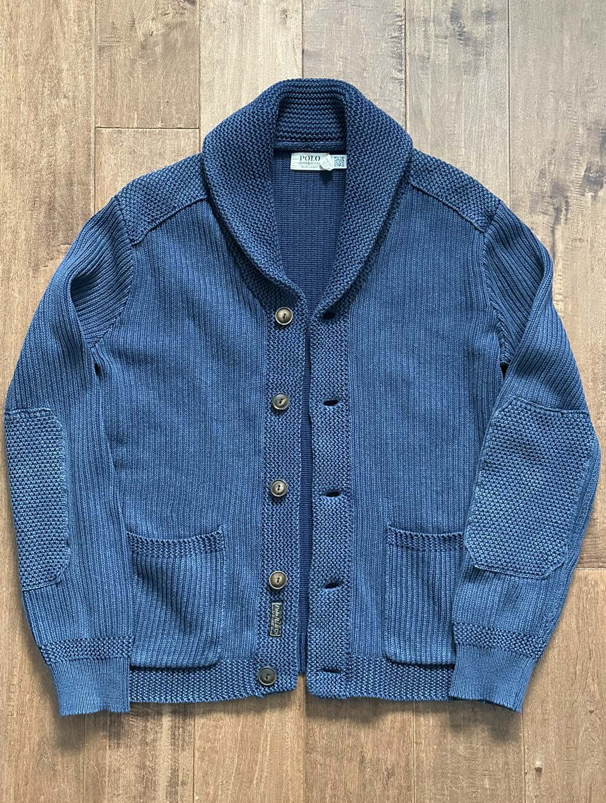 POLO RALPH LAUREN Blue Shawl Collar Cardigan thumbnail