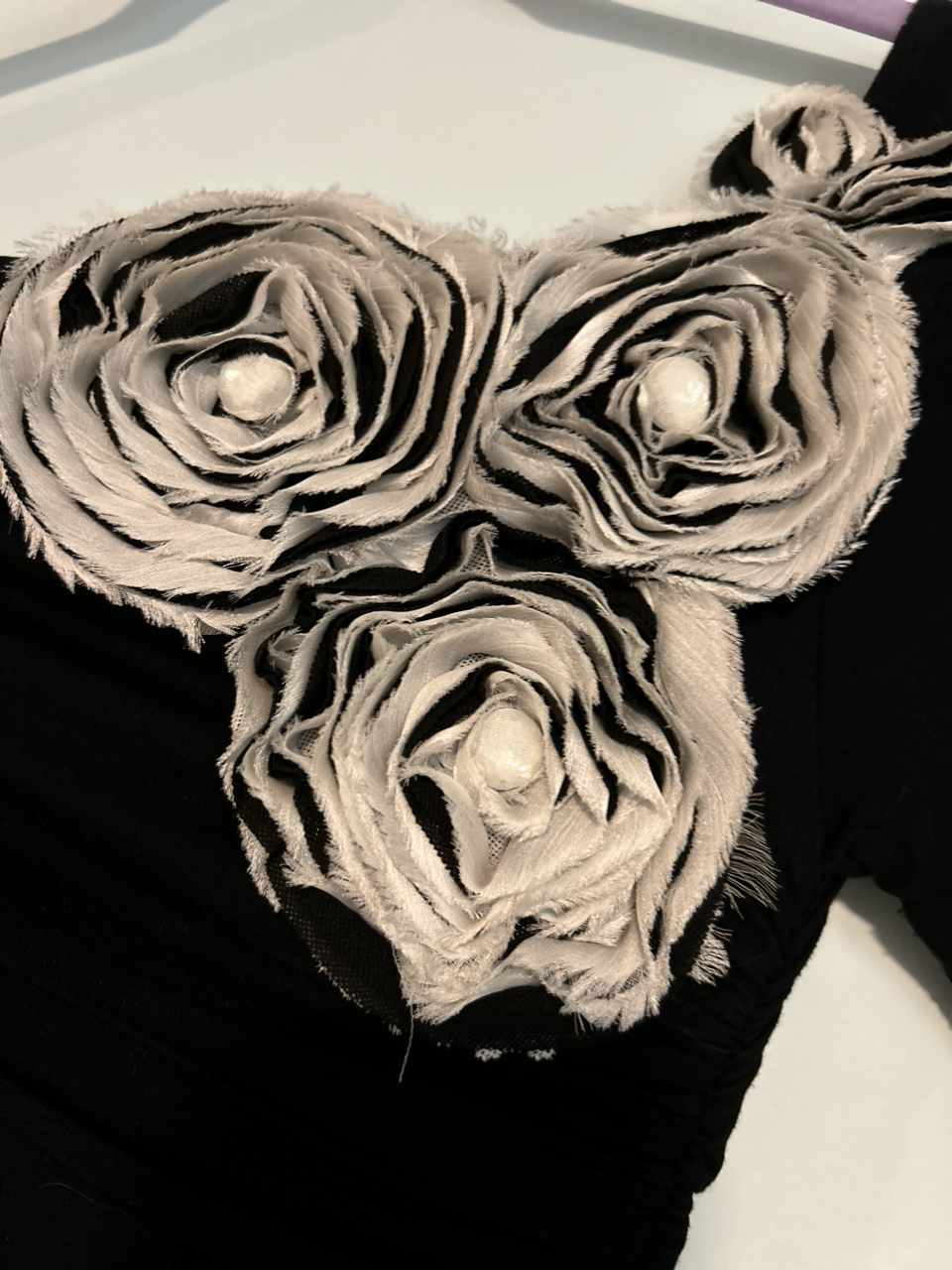 Black with flowers fitted dress - photo 4
