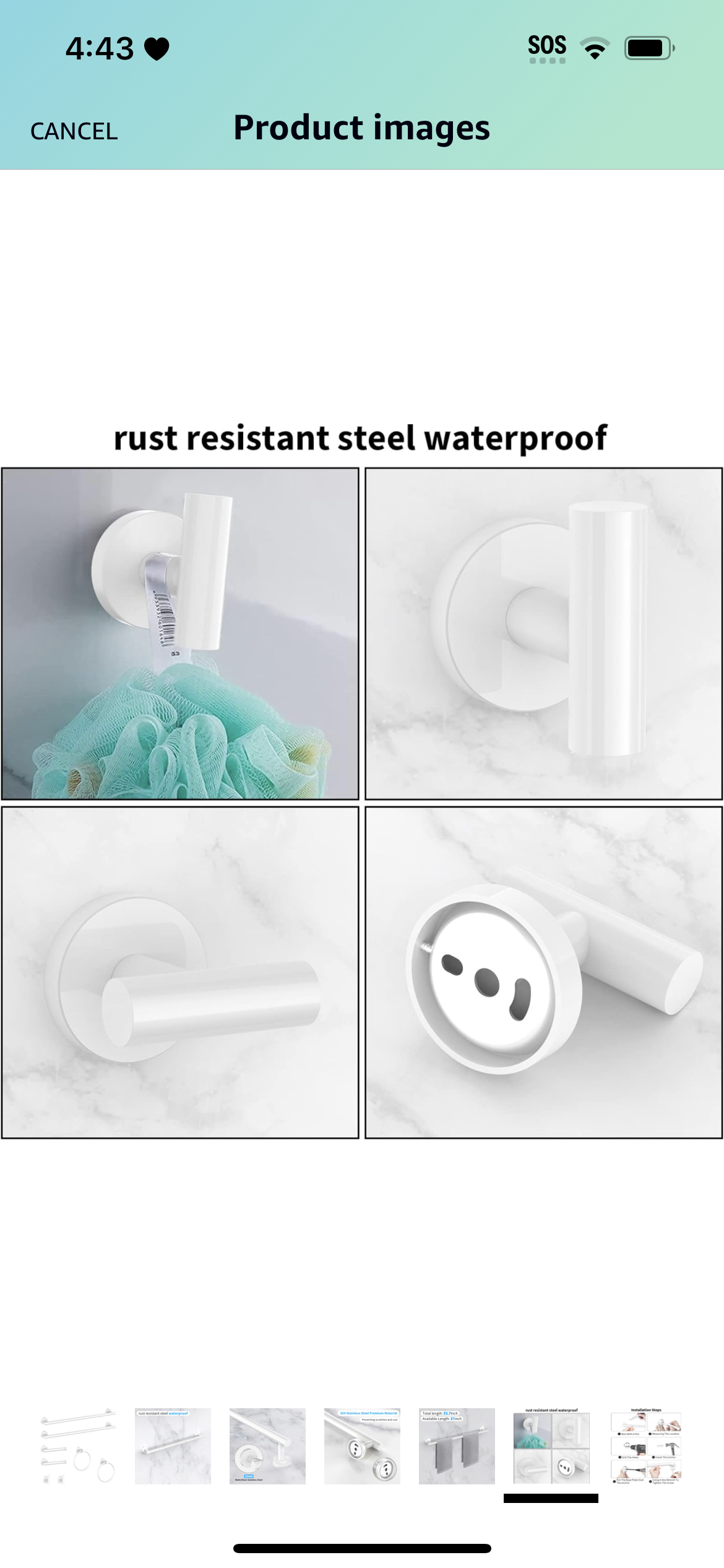 Cilee 8 piece white bathroom hardware set #155 image indicator(5)