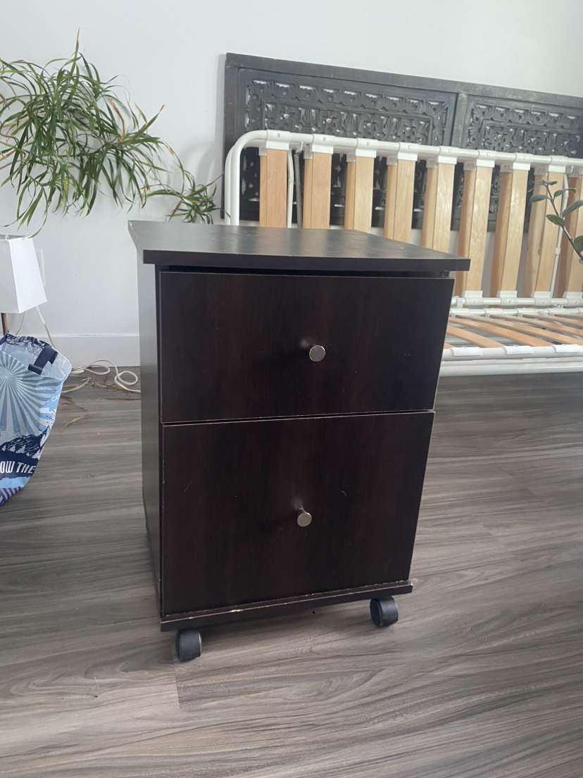 Side table with filing cabinet drawer