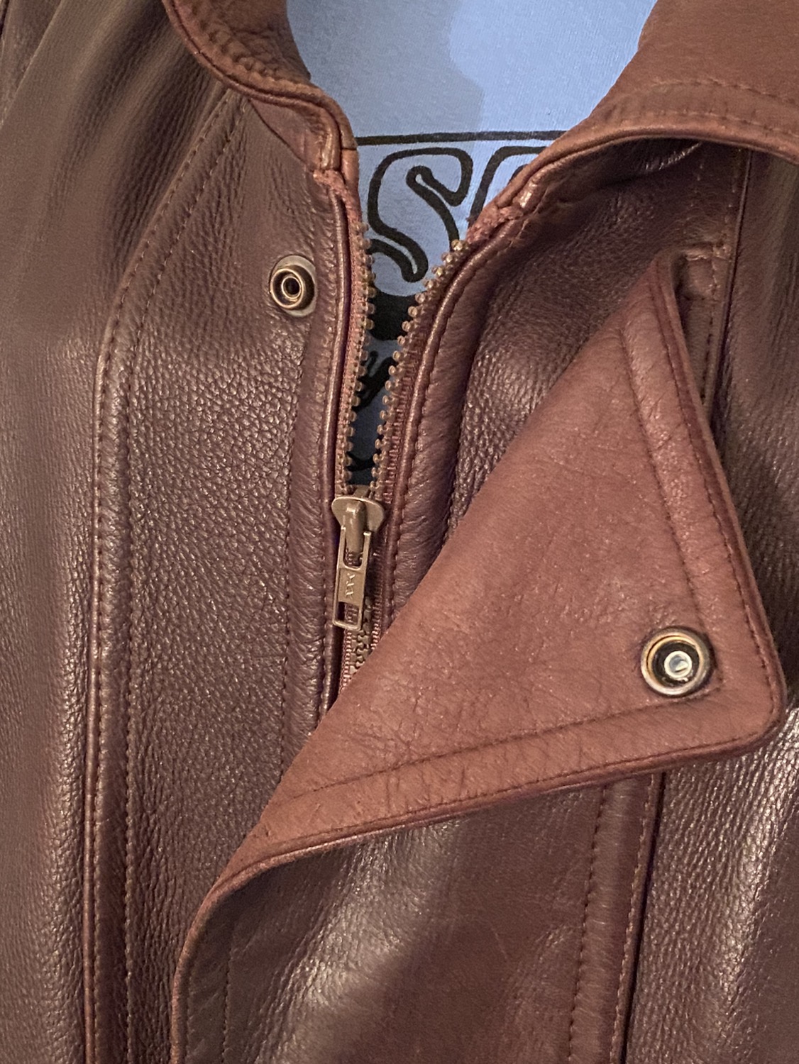 Men’s Brown Leather Bomber Jacket - photo 3