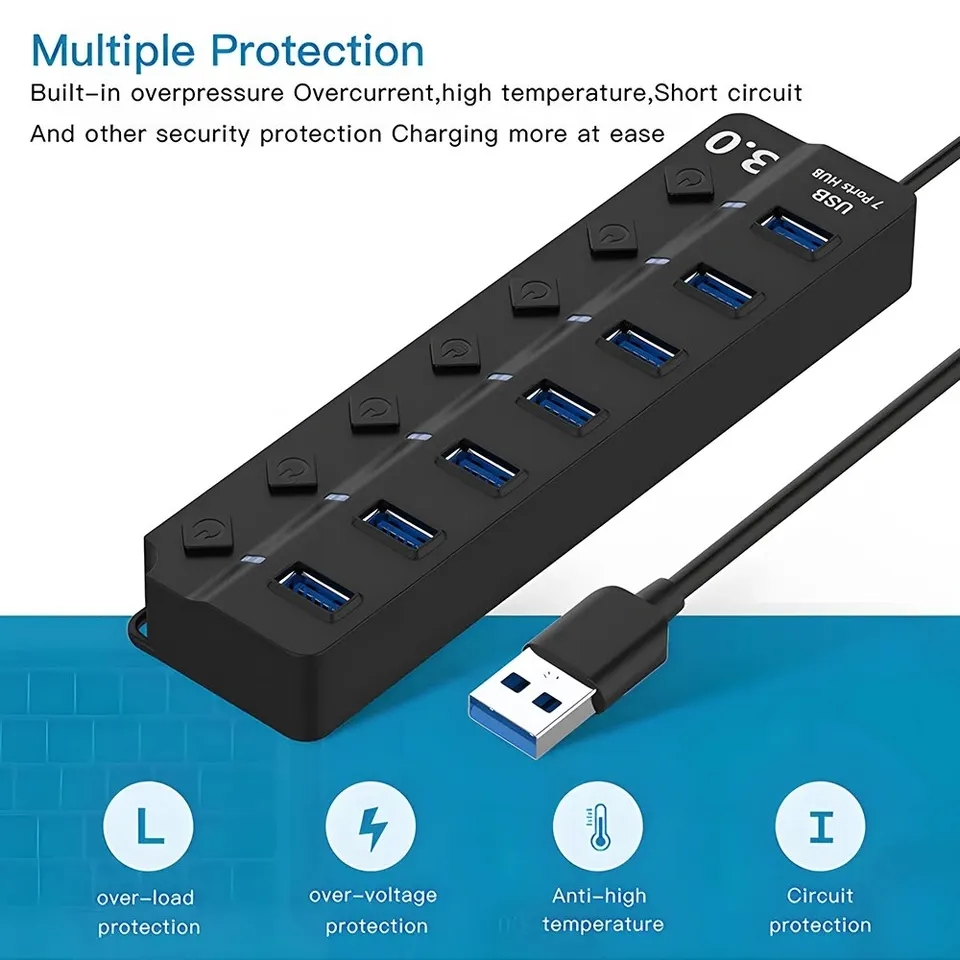 7 And 4 slots USB 3.0 Hub - photo 3