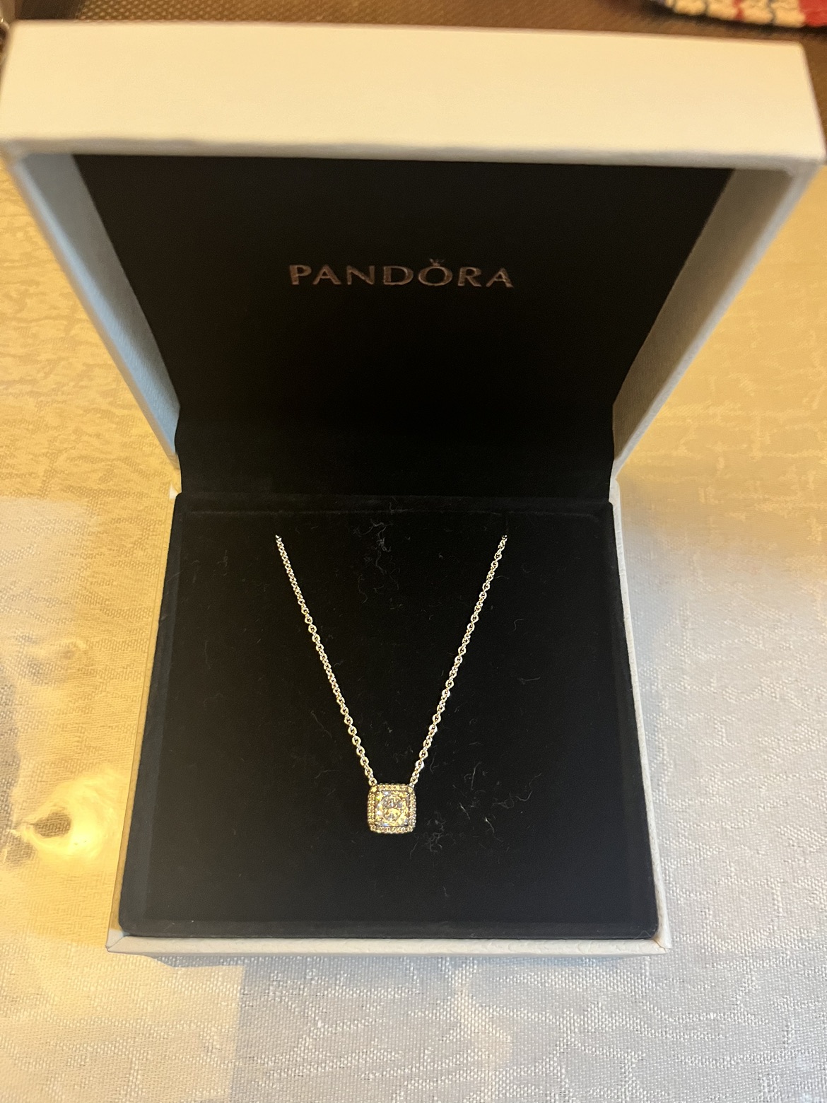 Pandora Square Sparkle Halo Necklace thumbnail
