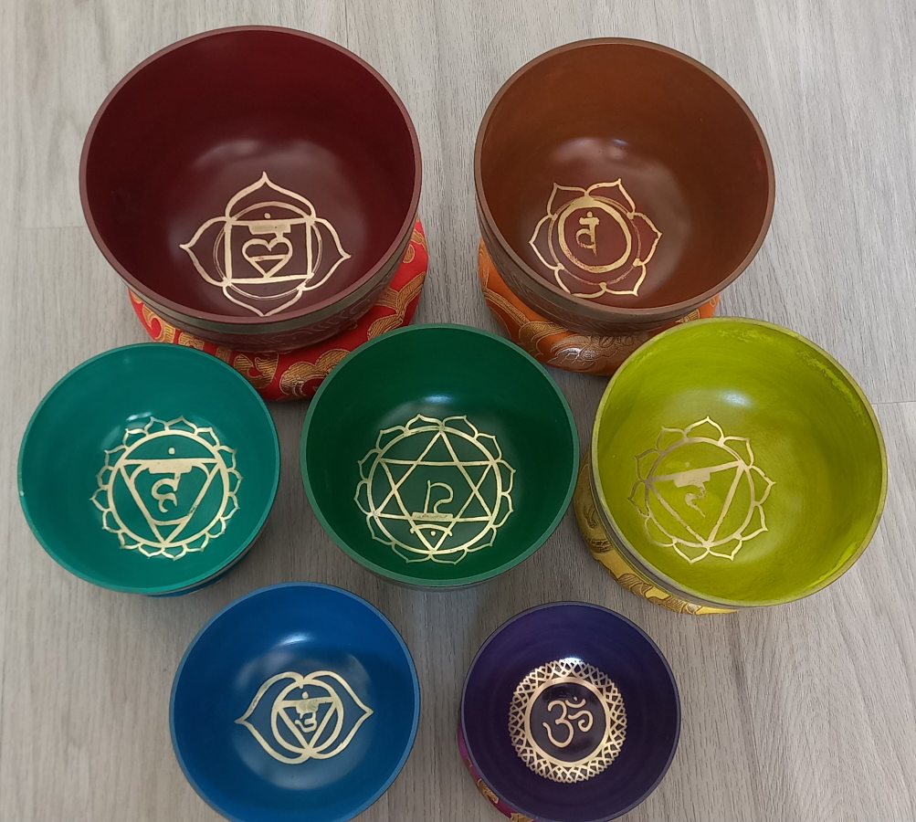 Seven Chakras Tibetan Singing Bowl Set from Nepal - photo 2