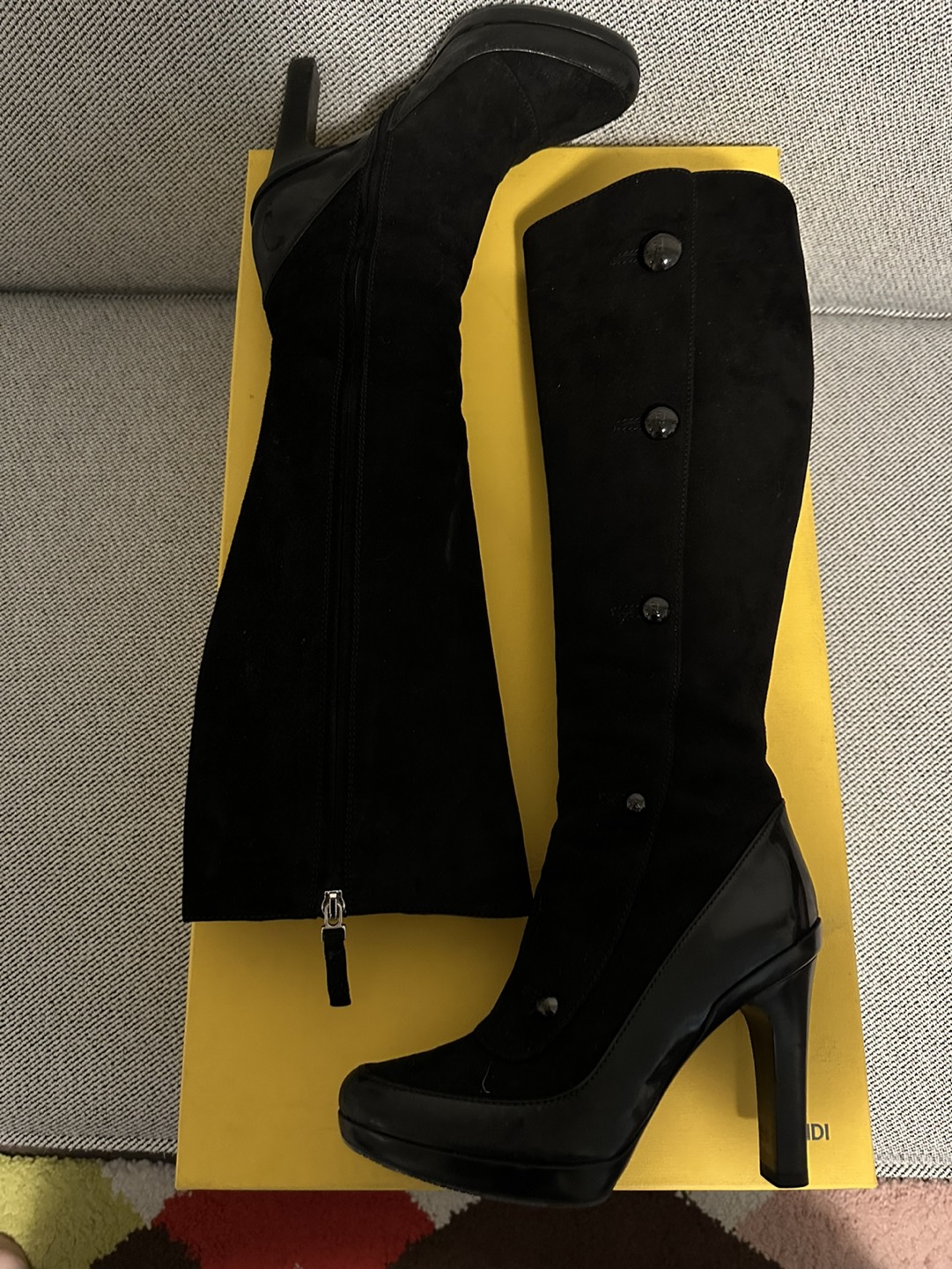 Fendi black high heel boots size 35 image indicator(2)