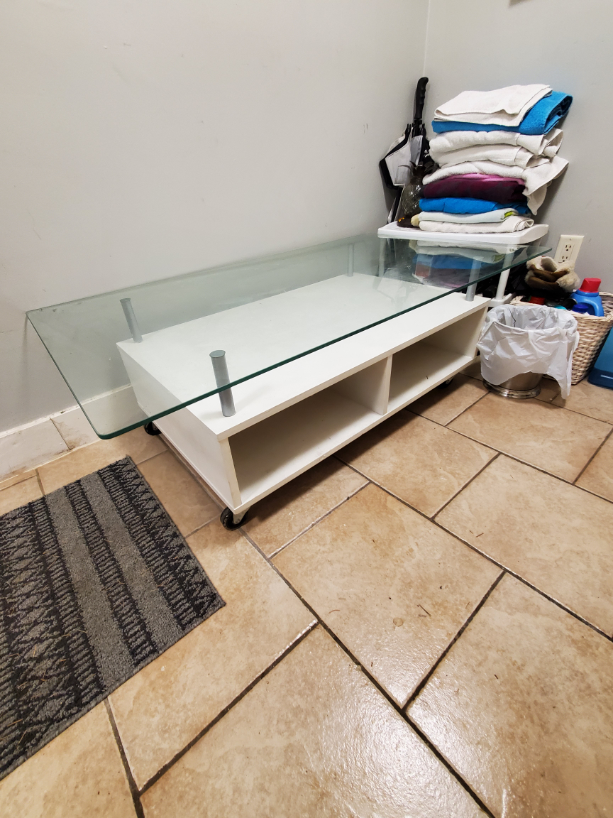 White Glass Table