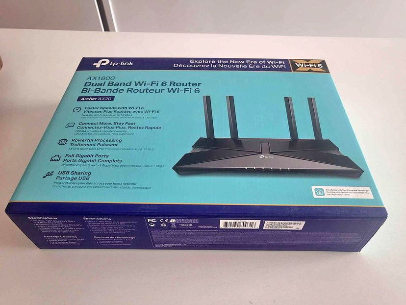 TP-Link AX1800 WiFi 6 Smart WiFi Router (Archer AX20) thumbnail