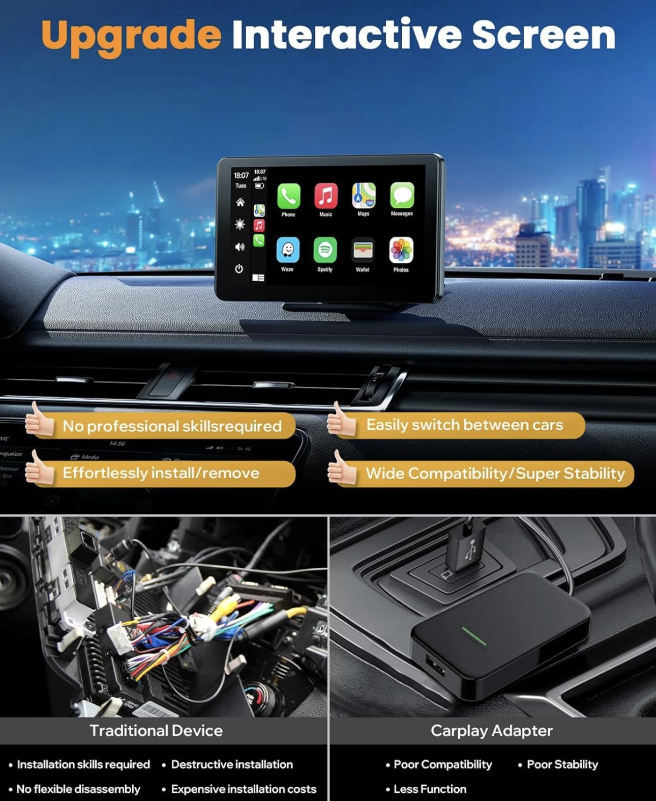 7” Smart Screen Apple/Android image indicator(6)