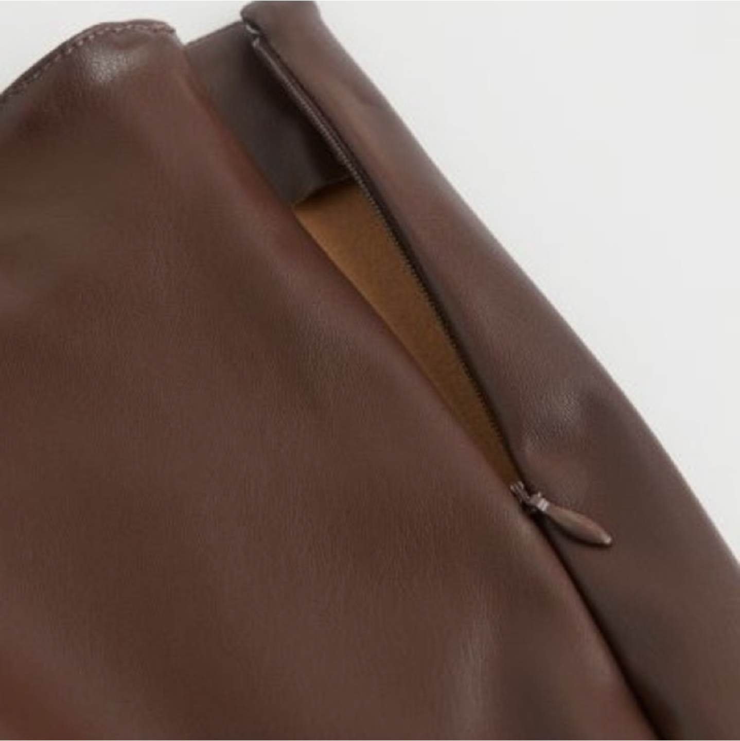 NWT H&M Crossover Faux Leather Brown Skirt - photo 5