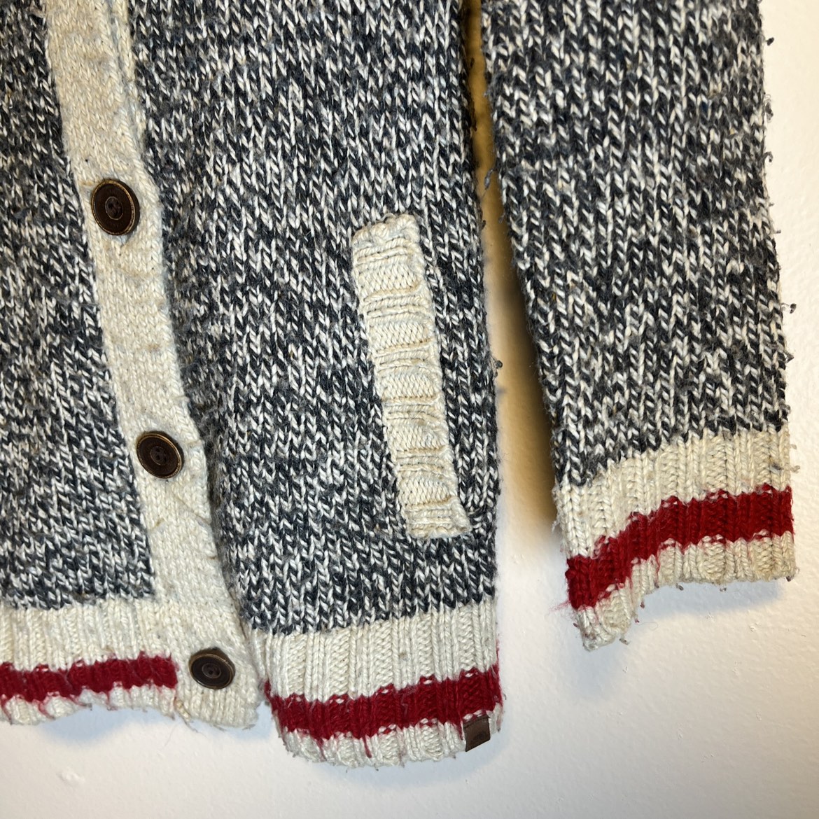 Roots Kids Cabin Cardigan Knit Salt & Pepper Sweater image indicator(6)