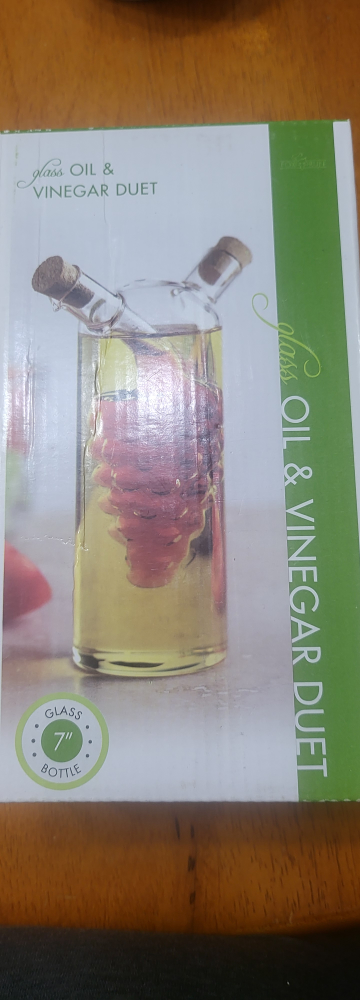 glass oil & vinegar duet, cork ends thumbnail