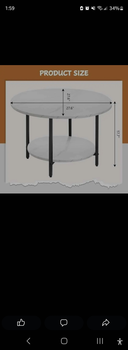 Wood marble coffee table