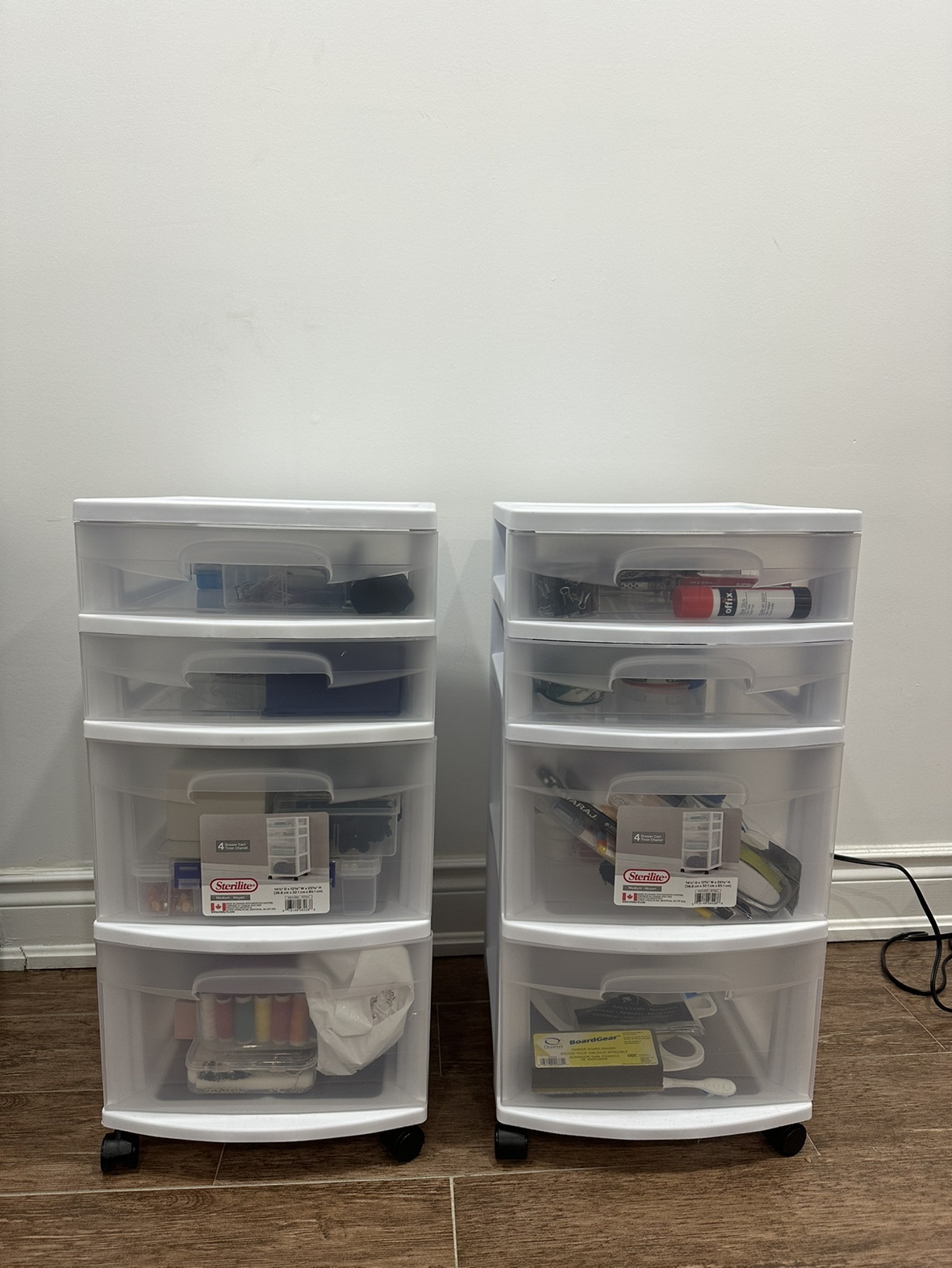 BRAND New-30$ each-Two sterlite/plastic storage drawers