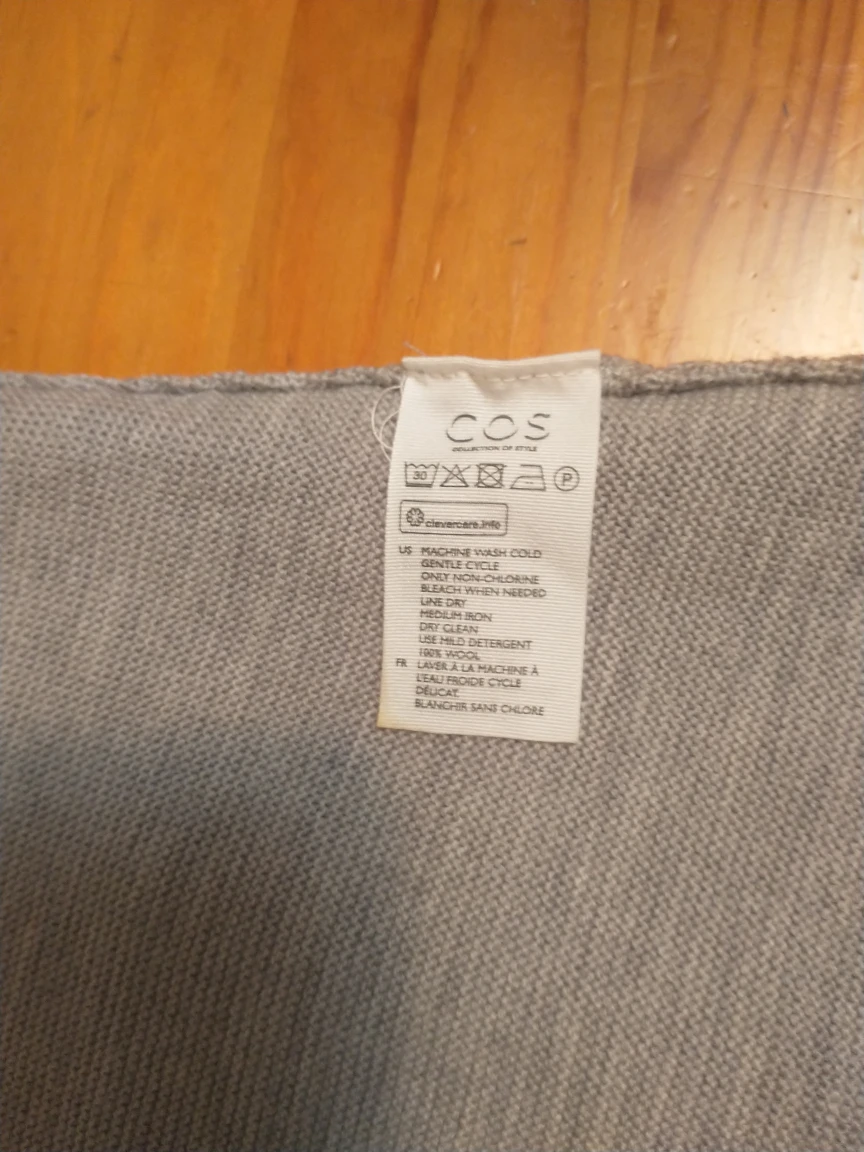 COS 100%wool grey ladies medium sweater image indicator(4)