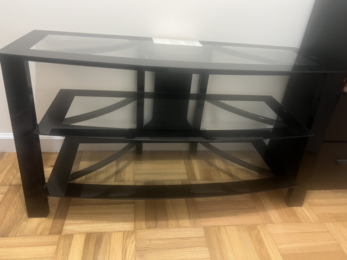 TV Stand-glass and metal - photo 2